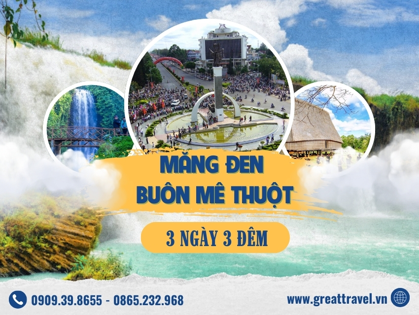 TOUR MĂNG ĐEN – BUÔN MÊ THUỘT 3N3Đ 2025 | CỘT MỐC ĐÔNG DƯƠNG – BẢO TÀNG CÀ PHÊ – BUÔN ĐÔN
